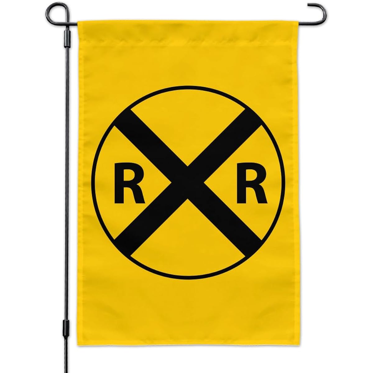 Garden Yard Flag with Railway Crossing Pole Stand Holder