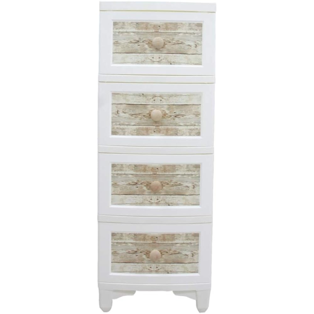 ILC Vintage chest that can be dressed up, 1 tier, 4 piece set, Antique white, 23 x 34 x 49 cm LB-104-AWH