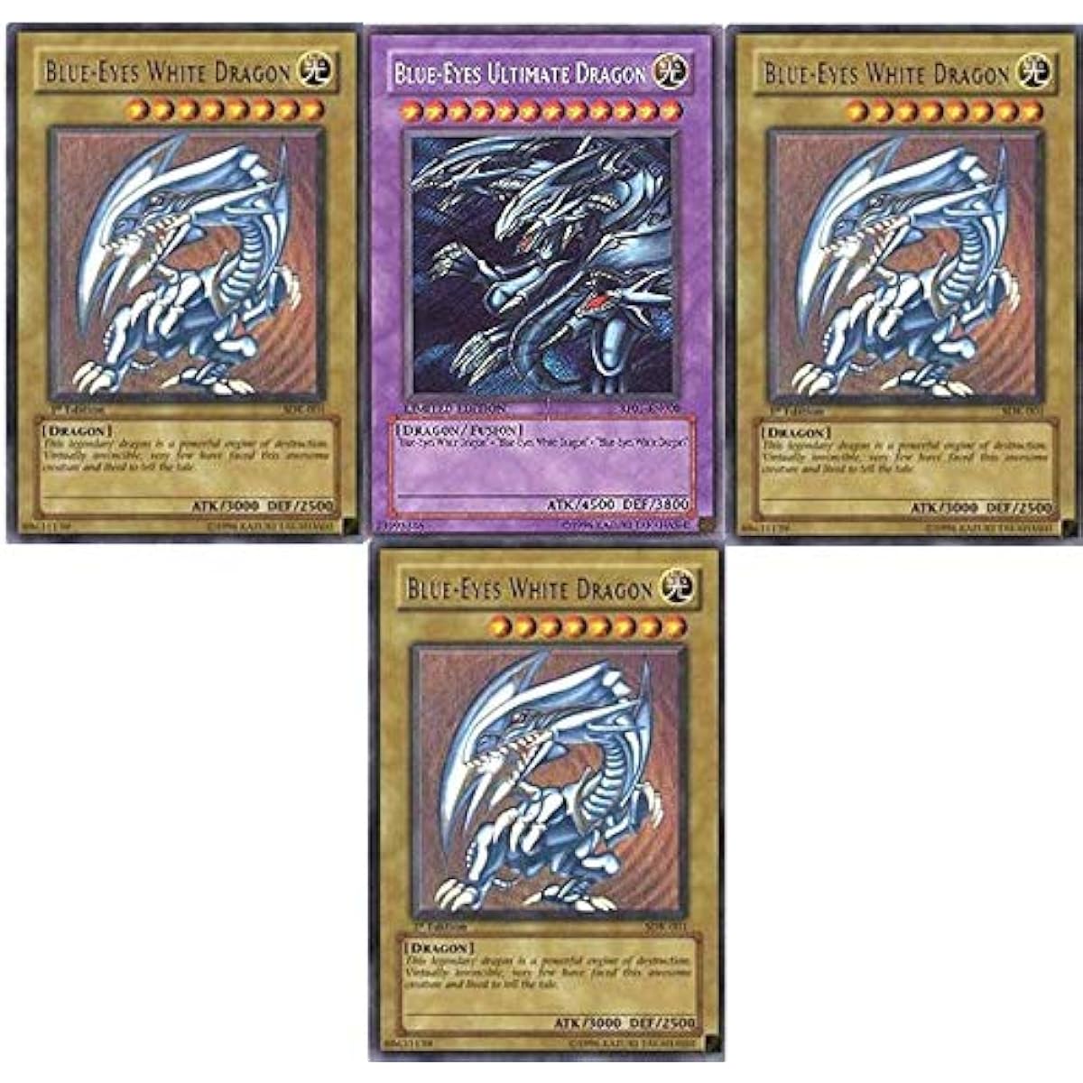 MISKD Yu-Gi-Oh!! Blue-Eyes Ultimate Dragon!! 3 Blue-Eyes White Dragons! 20 all-rare Yu-Gi-Oh cards included!!