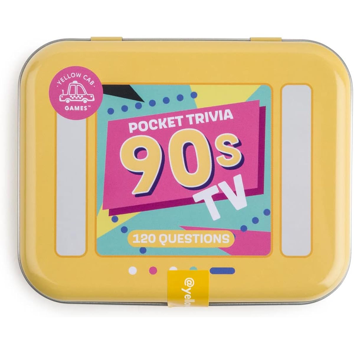TV Trivial Pursuit Game - Fun and Challenging 90's Card Game Set 60 Cards 120 Questions - Easy Pocket Trivia Game for Adults and Teens