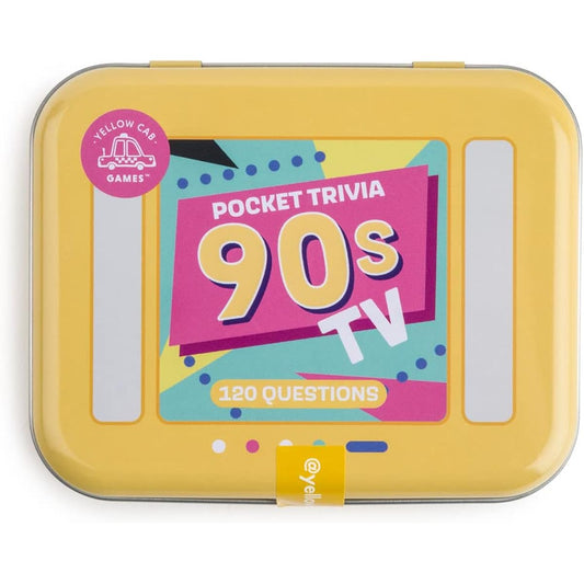 TV Trivial Pursuit Game - Fun and Challenging 90's Card Game Set 60 Cards 120 Questions - Easy Pocket Trivia Game for Adults and Teens