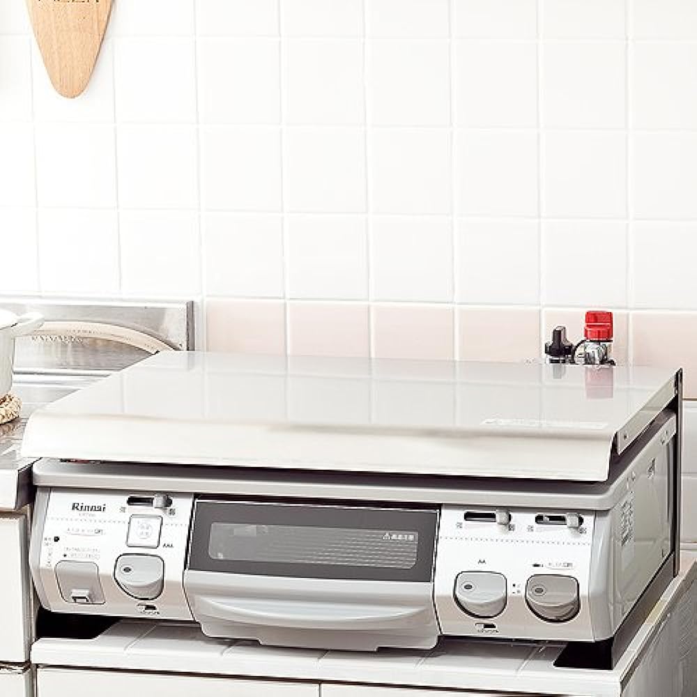 Ikenaga Iron Works Stove Cover Oil Splash Guard Dual Use Made in Japan Gas/IH 59.5 x 43 x 5cm Cooking Space Stove Lid Silver IK-10S