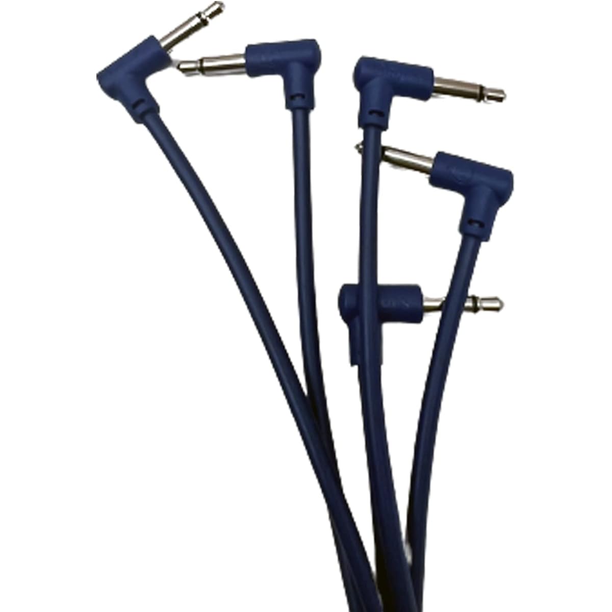 Luigis Modular M-PAR Right Angle Eurorack Patch Cables - 5 Pack Blue Cables 18" (45cm)