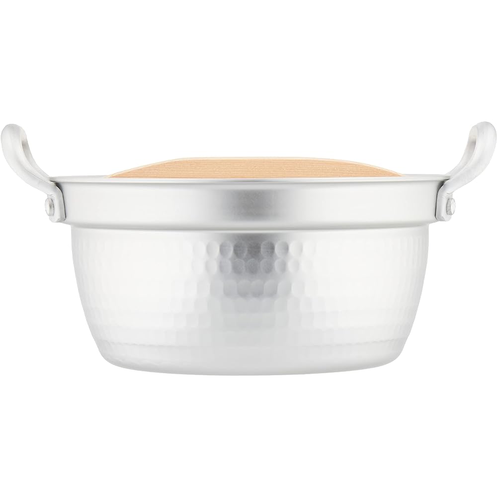 Hokuriku Aluminum Tiered Pot with Wooden Lid Mansaiden 18.5cm For Gas Fire Only Made in Japan