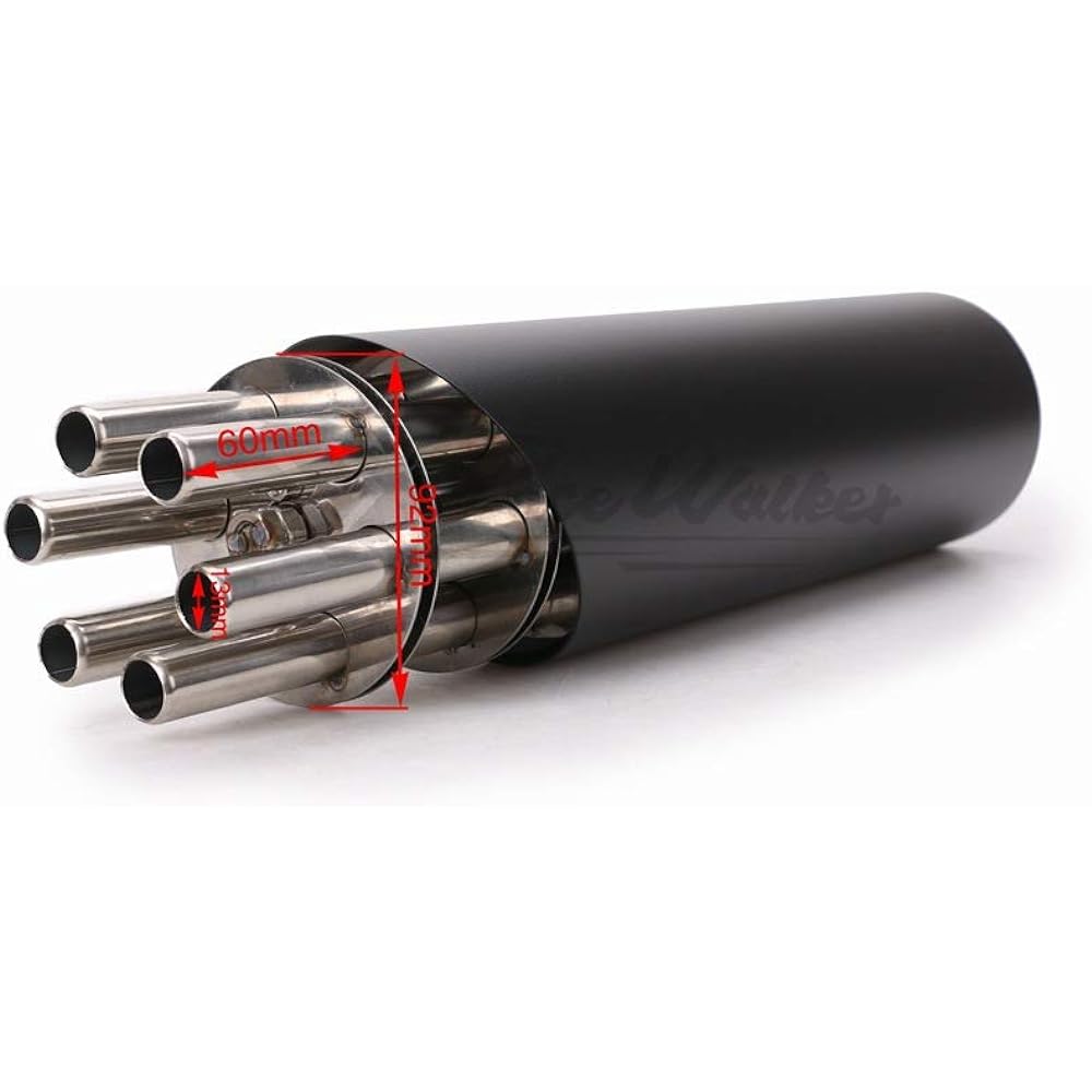 Bike Slip-On Muffler Bike Silencer Gatling Gun Fixed with Screws Rotatable Universal Length 418mm