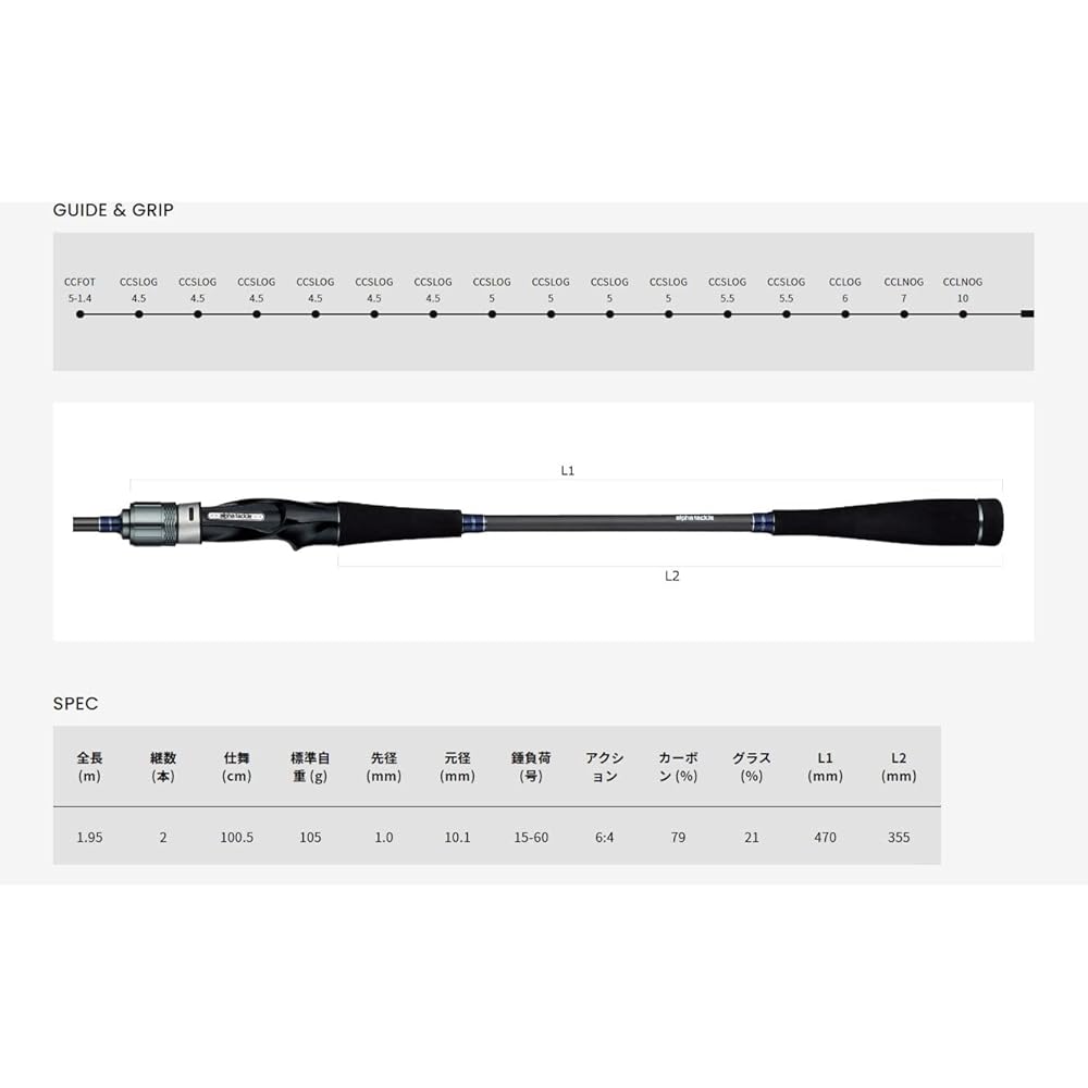 Alpha Tackle Rod Boat Rod Light Game FT