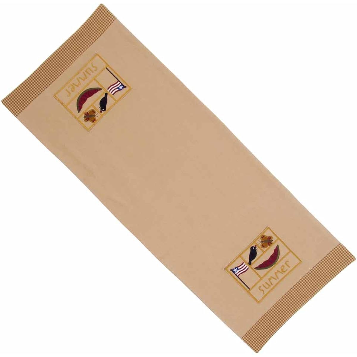 Raghu Home Collection Summer Sampler Mustard & Nutmeg Table Runner 18" x 18", Brown
