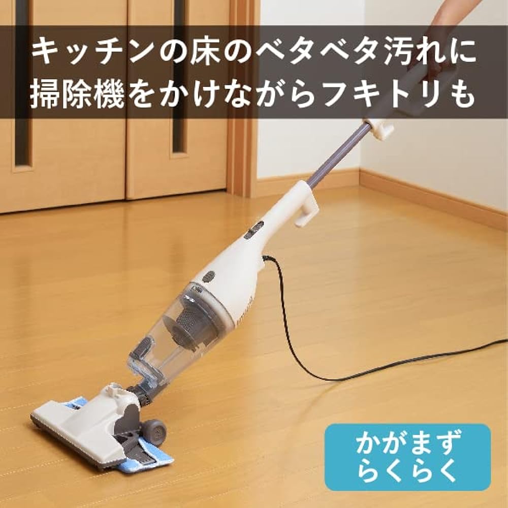 Twinbird Tsubamesanjo Vacuum Cleaner Cyclone Stick Cleaner Floor Wiper with Wiper [1 Year Manufacturer Warranty] Ivory TC-5165VO
