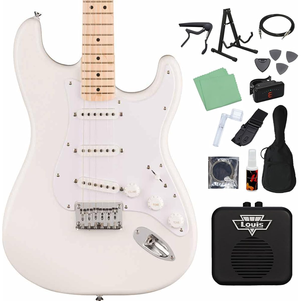 Squier by Fender SONIC STRATOCASTER HT Arctic White 14-piece electric guitar beginner set [with mini amp] Stratocaster Hardtail Squier/Squier
