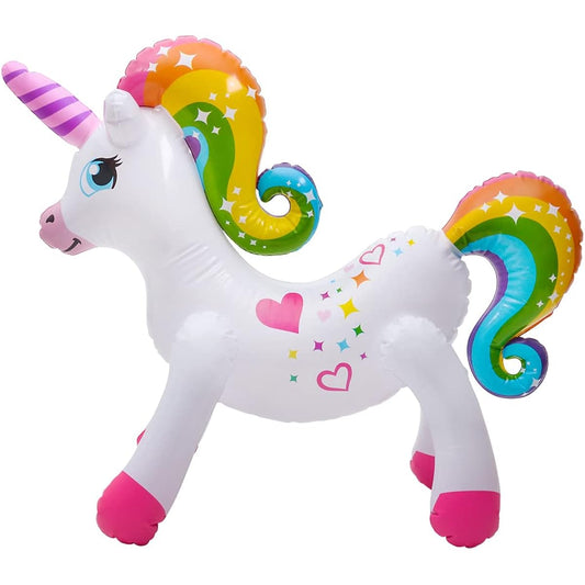 2 Pack 24" Large Inflatable Unicorns 3D Standing Kids Rainbow Theme Birthday Party Supplies Perfect for Decorations and Girl's Party Favors Baby Shower and Room Decor