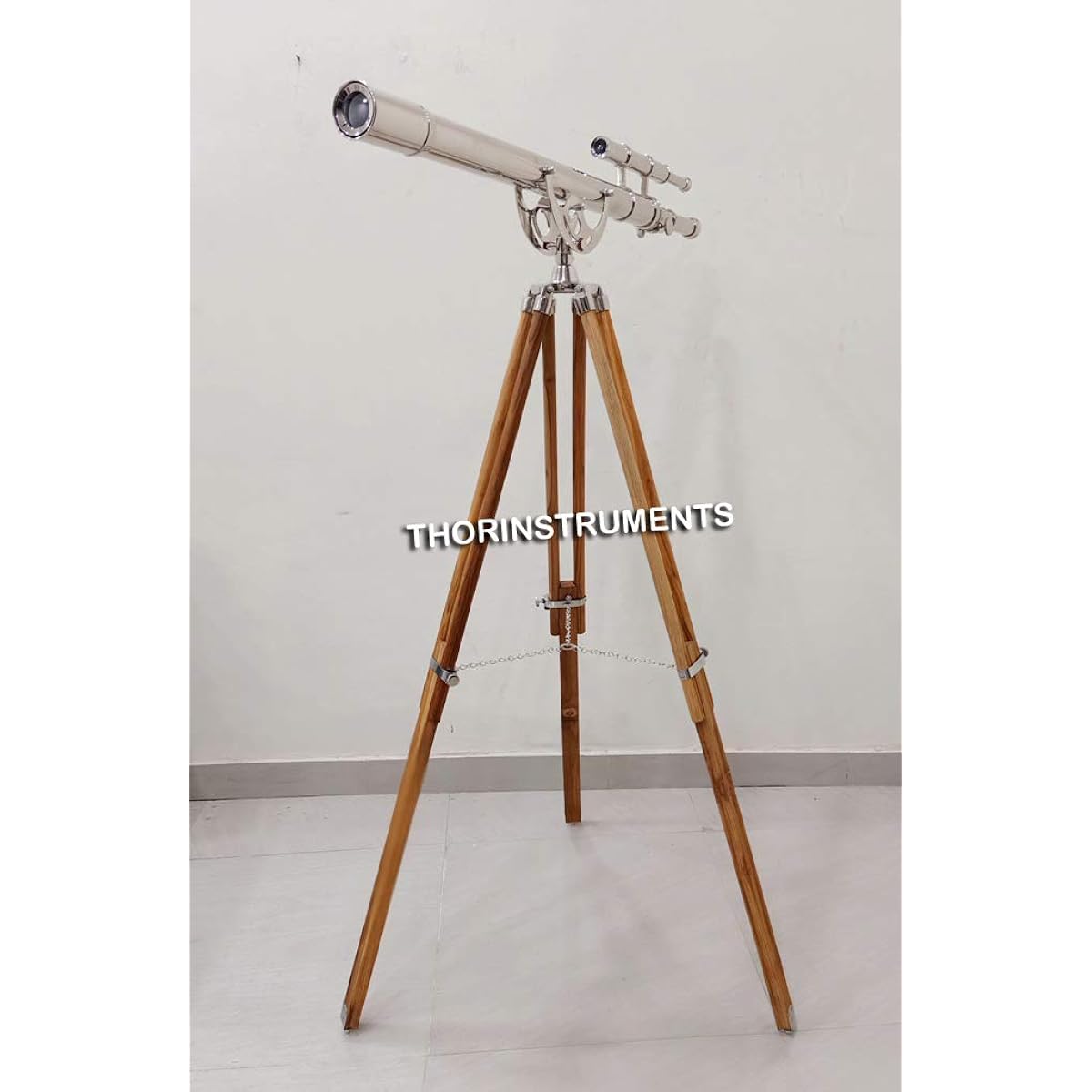 Chrome Double Barrel Brass Telescope Tripod Stand for Adriana Harbor Master Restro Telescope