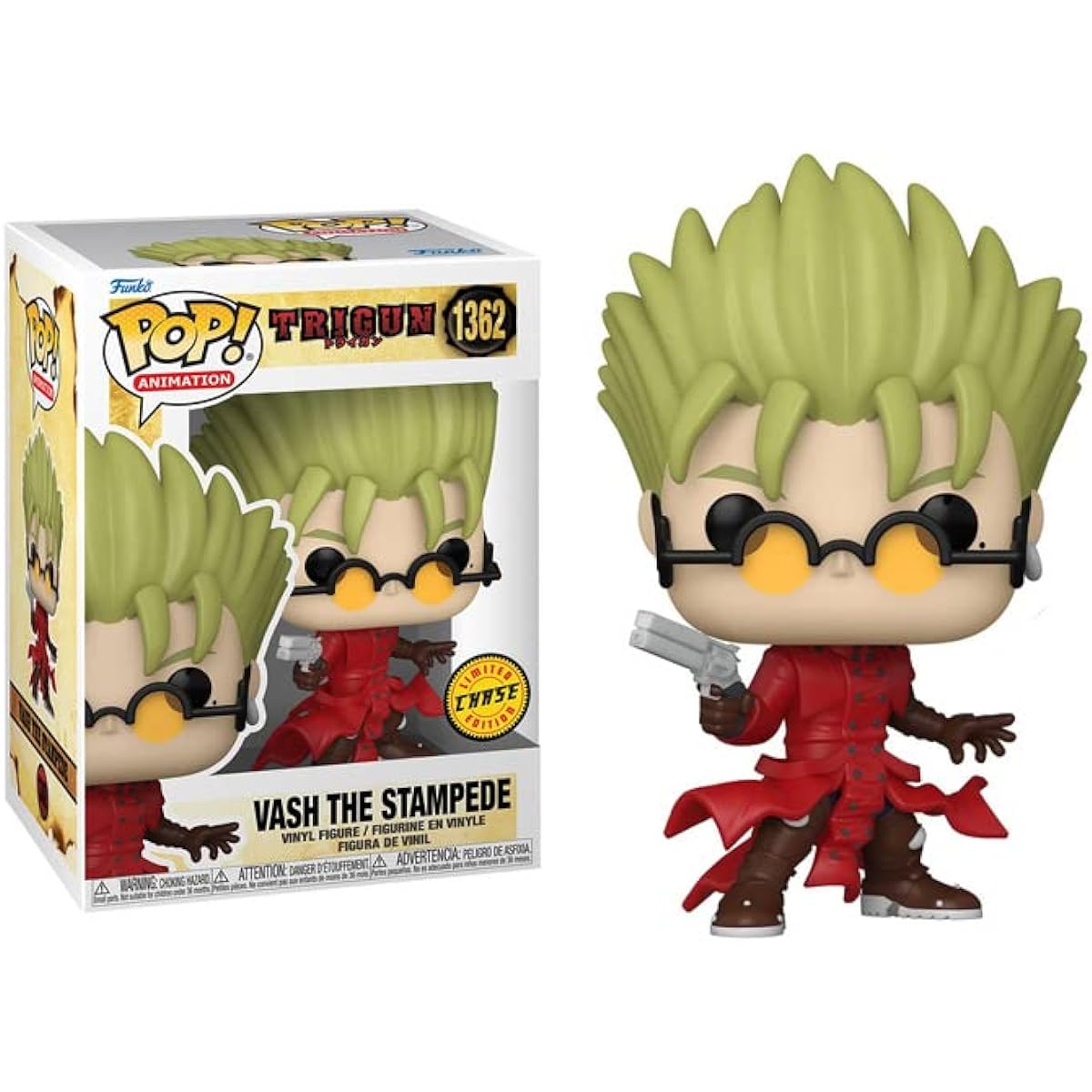 POP Anime: VASH The Stampede Limited Edition Chase Funko Vinyl Figure (Includes Compatible Box Protector Case) Multicolor 3.75"