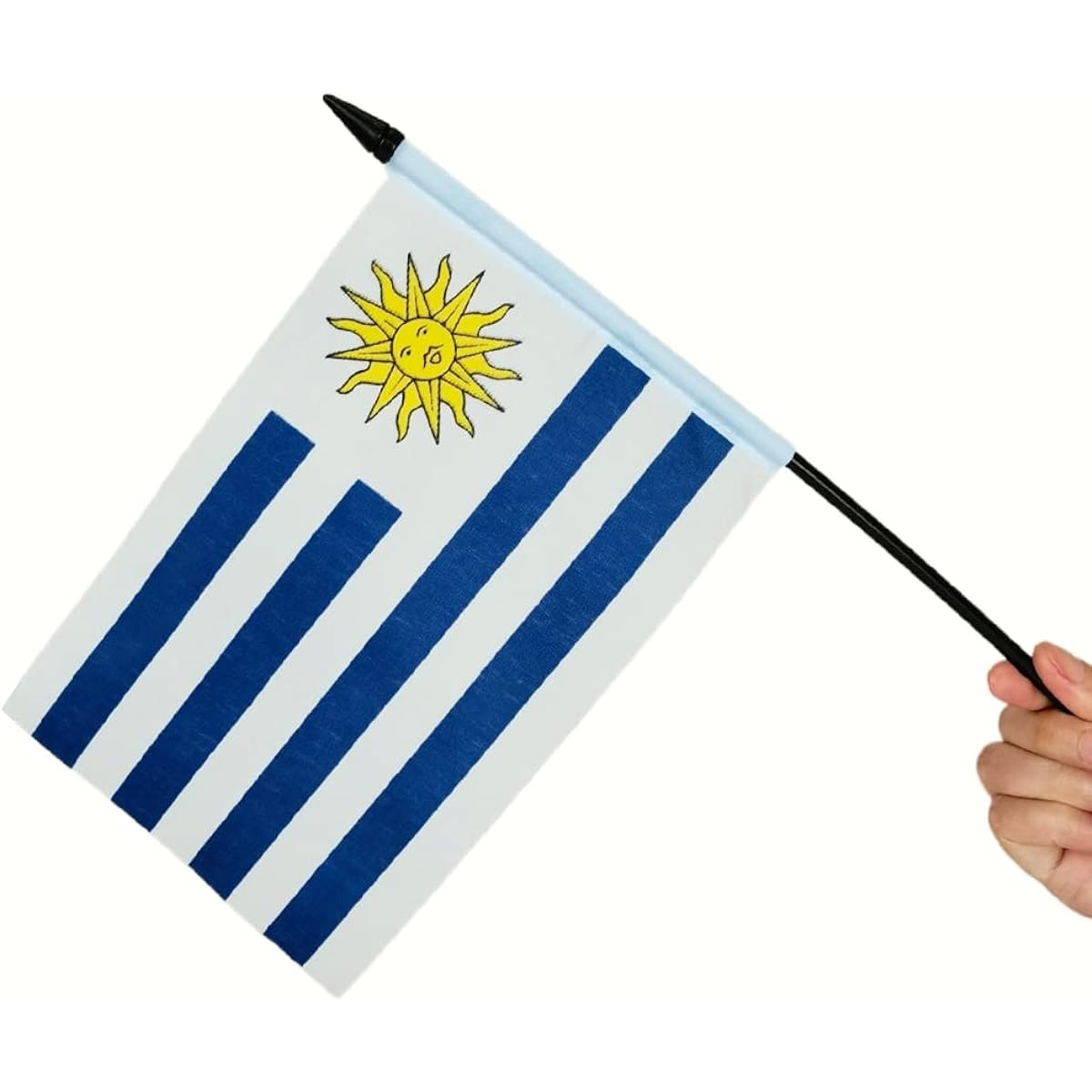 USA and Uruguay Friendship Table Flag Display USA and Uruguay Table Flags USA and Uruguay Twin Desk Flag Set - Miniature USA & Uruguay Desktop Flags