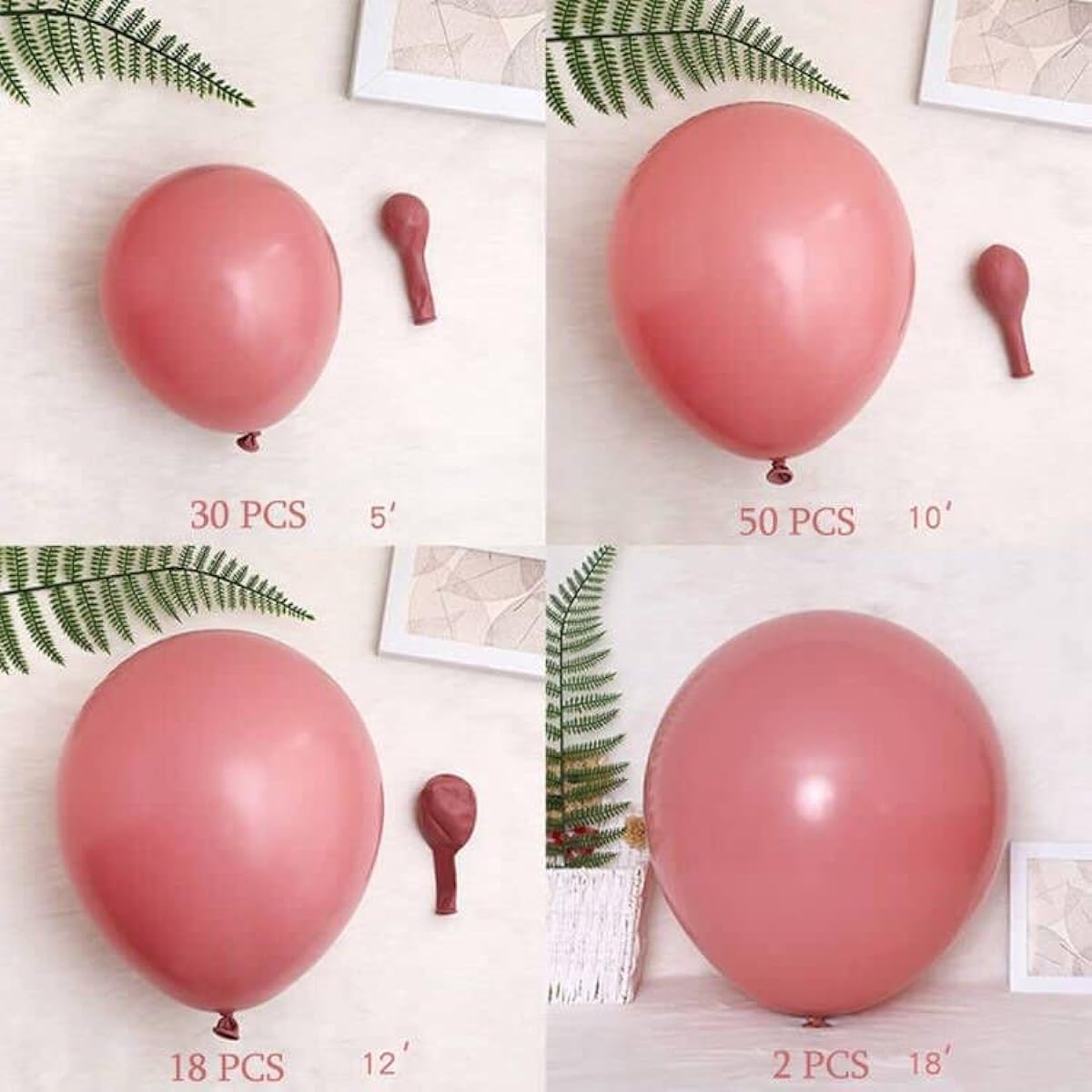 OPATER 105pcs 18"+12"+10"+5" Balloon Garland Arch Kit Matte Balloons for Baby Shower Birthday Party Wedding Anniversary Gender Reveal Party Supplies for Boys Girls Adults Party Holiday Decorations (Dusty Pink)