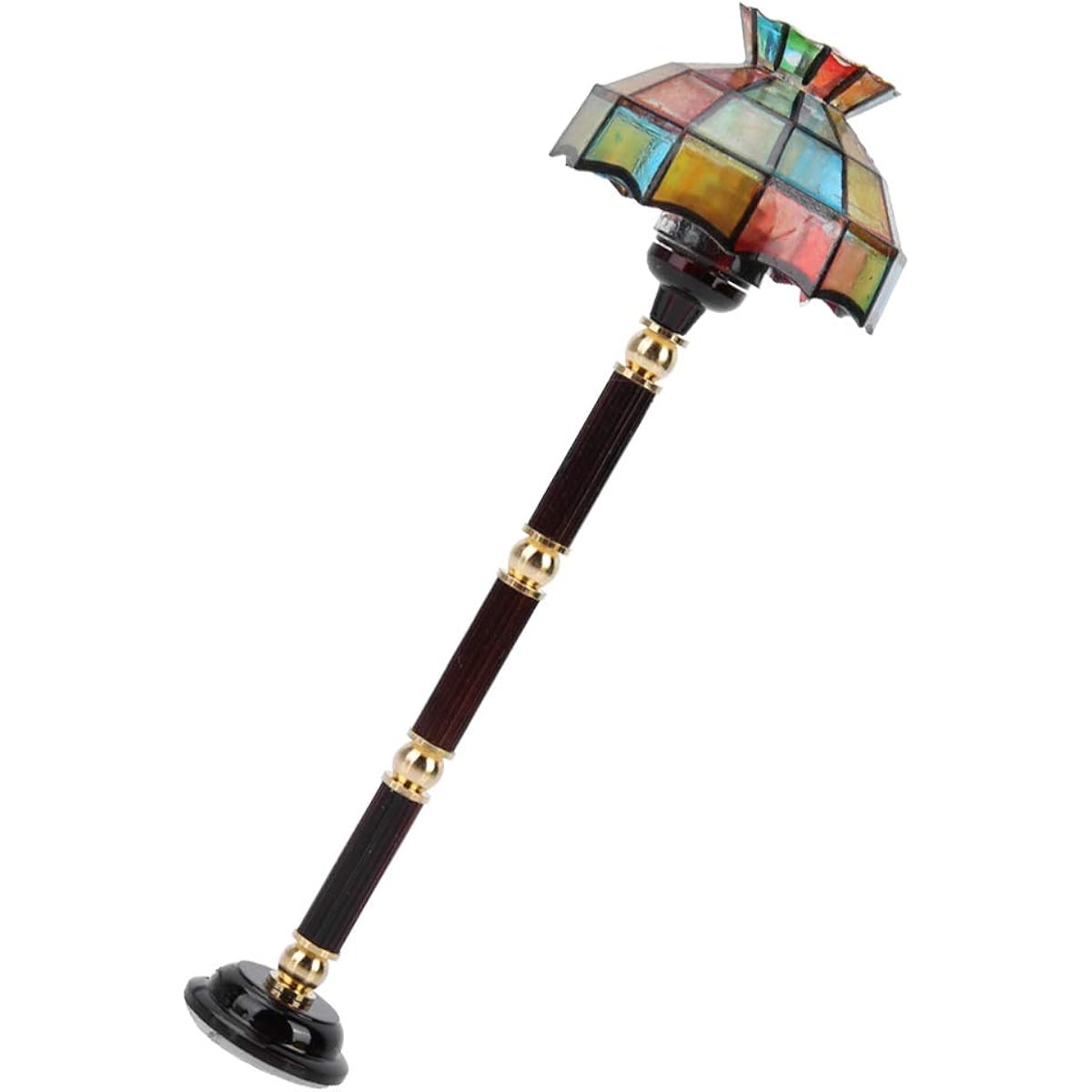 Dollhouse Floor Lamp 1:12 Dollhouse Miniature LED Lamp Floor Lamp with Switch Battery Operated Colorful Light LED Light Furniture Toy