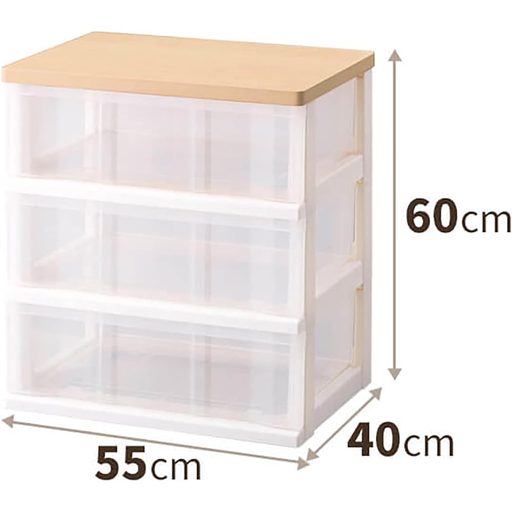 Tenma Closet Storage Wooden Top Stocker for Closets 5503 Tiers Clear Maple Width 55 x Depth 40 x Height 60cm