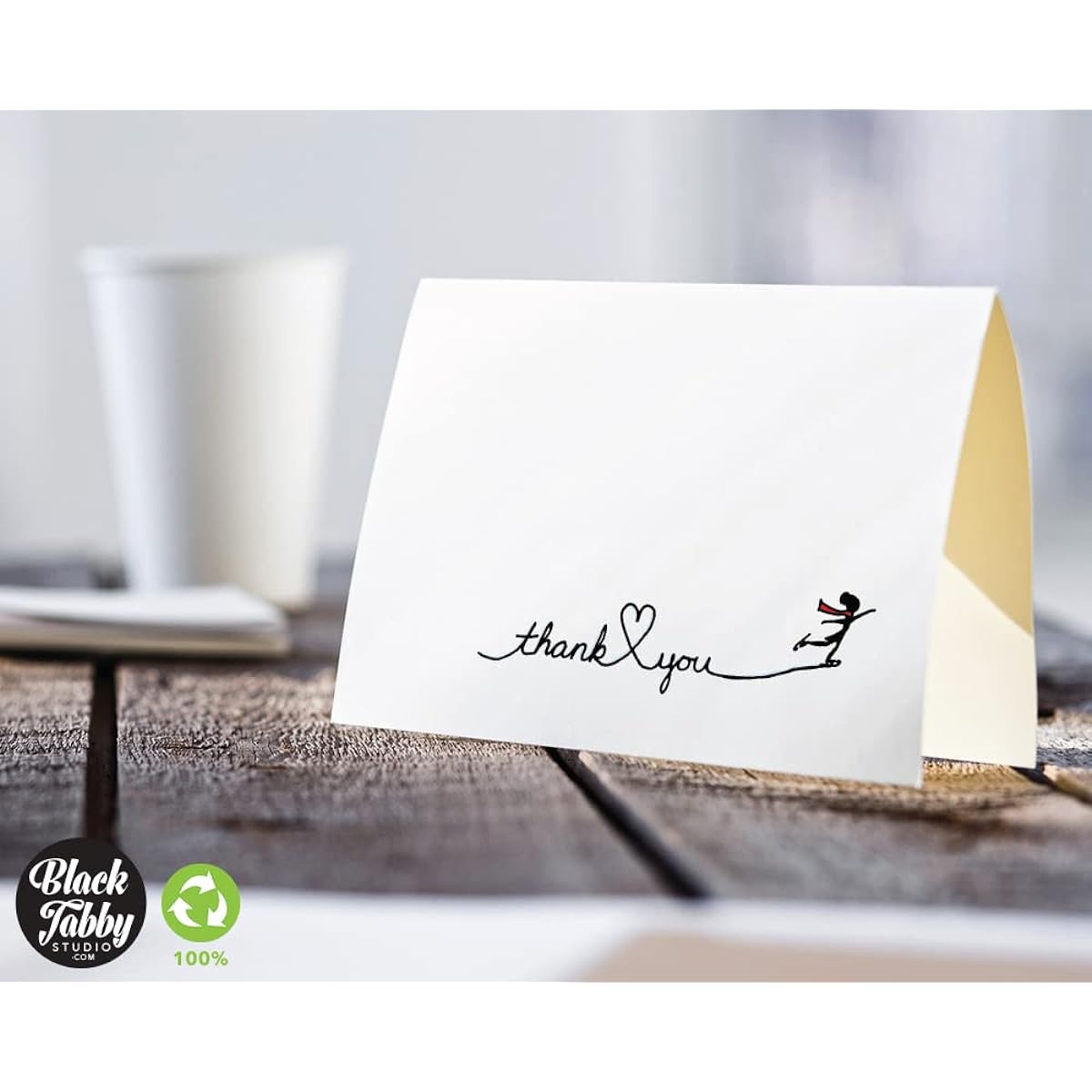 Sugartown Greetings Ice Skating Winter Thank You Cards with Envelopes - 24 Pack - Perfect for Winter Events and Holidays - Christmas Thank You Cards