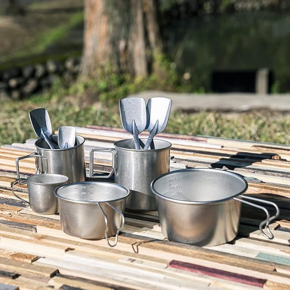 VINTAGE INOX Vintage Deep Sierra Cup 500ml Made in Japan [Authorized Product] Outdoor Camping Glamping Belamping Aging Processing Unbreakable Dishwasher Safe Silver