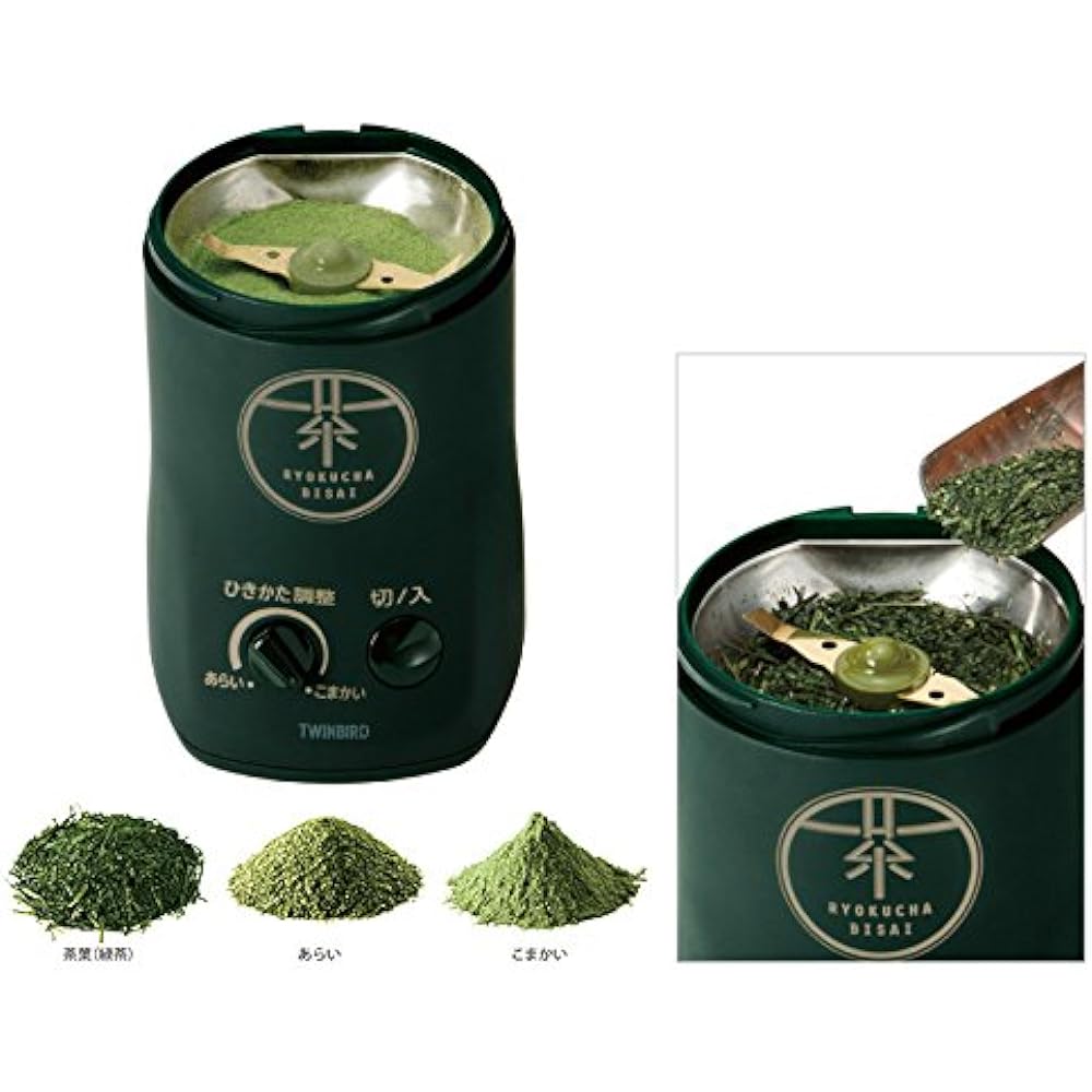 Twin Bird Tea Grinder Tea Mill Powdered Green Tea Green Tea Miyori Dark Green GS-4671DG