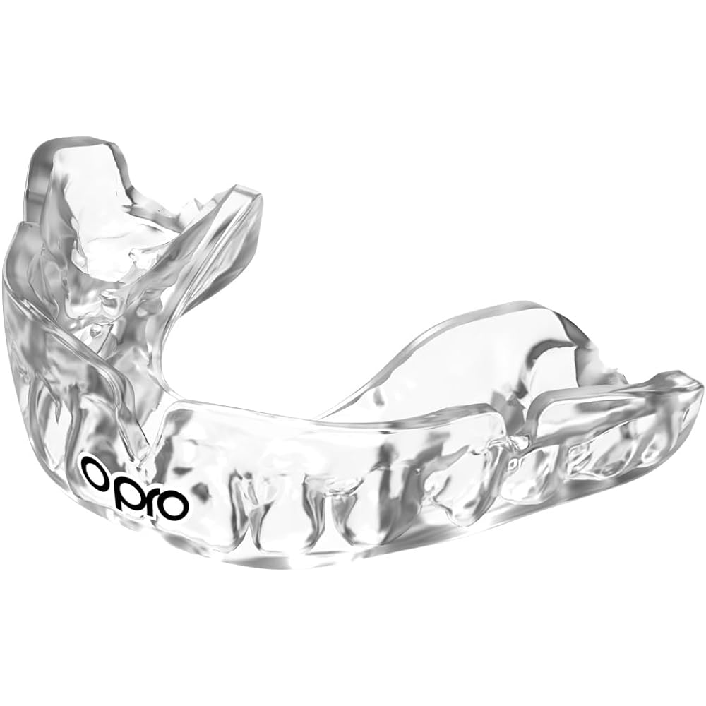 OPRO Mouthguard [Instant Custom Fit] Sports Mouthpiece Made in England [Official Store] (Adult, Clear & Clear)