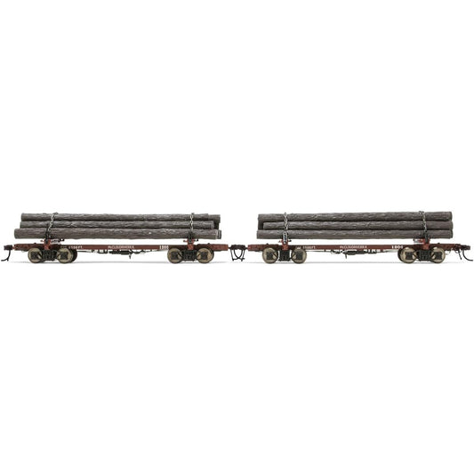 Rivarossi McCloud River Railroad Skeleton Log Car #1202 & #1204 HO Scale 2 Pack Model Railroad Lumber Railcar HR6627