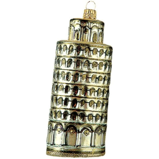 Tower of Pisa Italy Poland Glass Christmas Ornament Tree Decoration