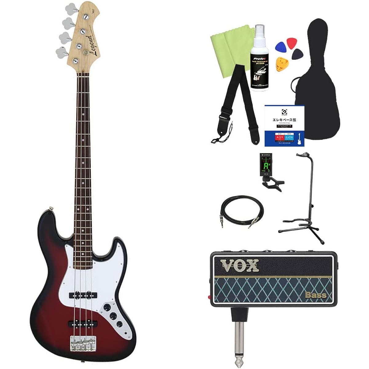 LEGEND LJB-Z Bass Beginner 12-piece Set [With Headphone Amplifier] RBS Jazz Bass Type Legend