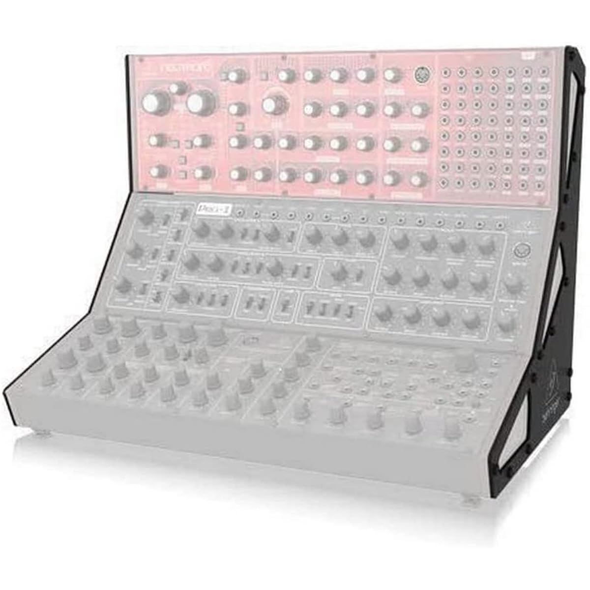 Behringer 3-tier stand for Eurorack compatible synthesizer Can store up to 3 tiers of Behringer synthesizers of the same size EURORACK STAND (3-TIER) BLACK