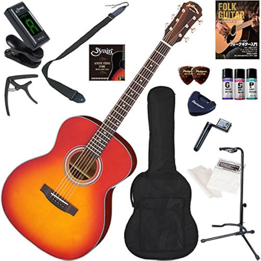 ARIA Acoustic Guitar Beginner's Set Upgraded 15-piece set AF-201/CS (Cherry Sunburst)