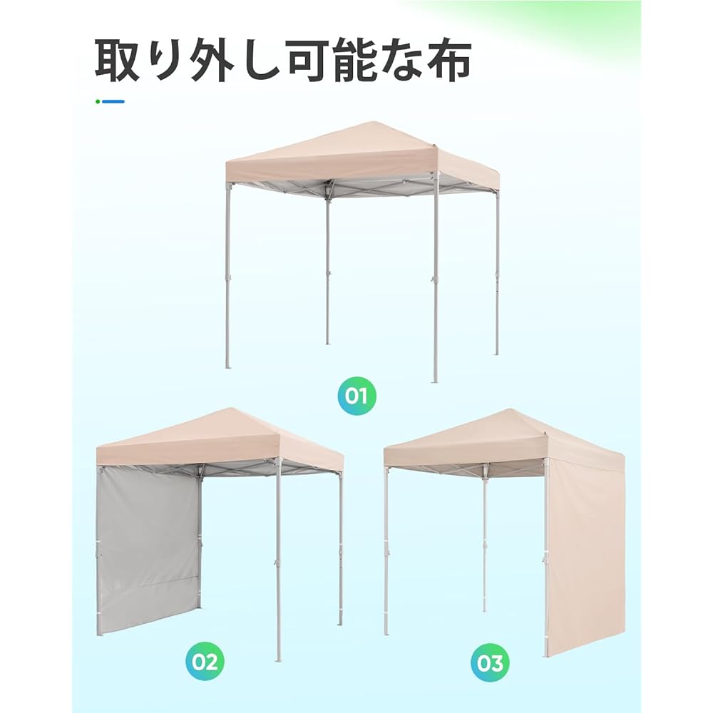 Willpo One-Touch Tarp Tent, 3 Adjustable Levels, 3m/2.5m/2m, UV Protection, Water Resistant, Steel, Camping, Outdoor, Waterproof Side Screen/1 Side Sheet Included, Tent, Camping Equipment, One-Touch Tent, Tarp