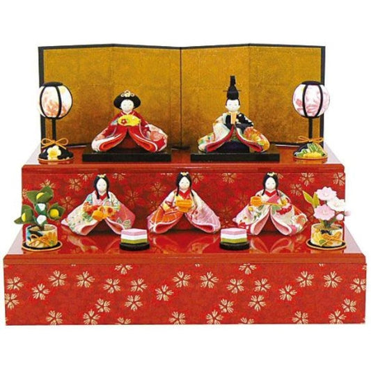 [Hina Dolls] [Storage] "Colorful Yuzen Hina Dolls, Set of 5" 1-622