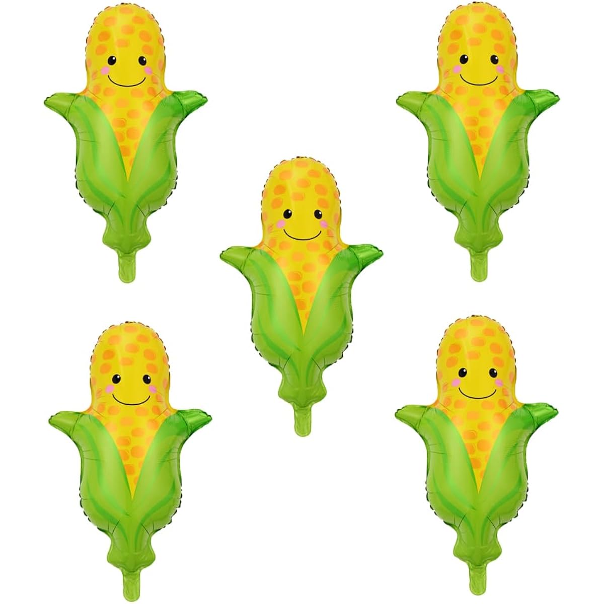 5pcs Cone Balloons Fruit Theme Balloons Corn Foil Balloons Fruit Cone Theme Decoration Fruit Balloons Summer Party Theme Decorations Hawaiian Party
