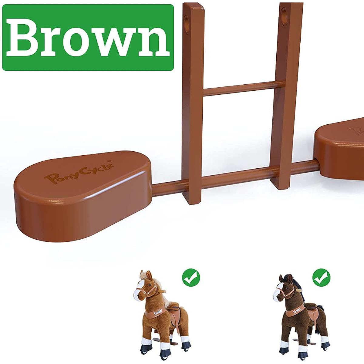 PonyCycle Pedal Pad (Model U Ride on Horse Brown, for Chocolate) - Brown