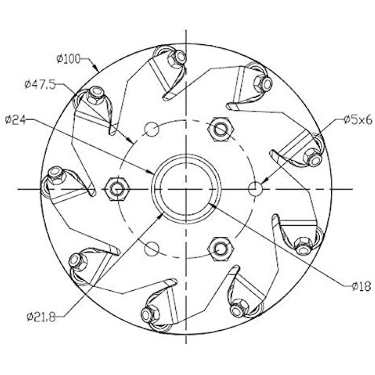 100mm Aluminum Mecanum Wheel Set of 4 (14094) [Cart & Tires] [NEXUS robot]
