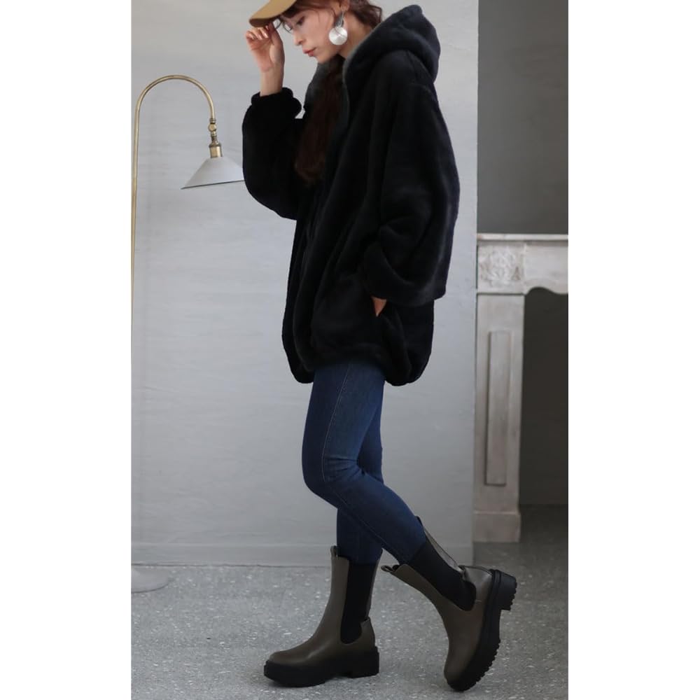 [Gold Japan] Large Size Women's Parka Boa Parka Dolman Sleeve Long Sleeve Parka Dolman Sleeve Long Sleeve