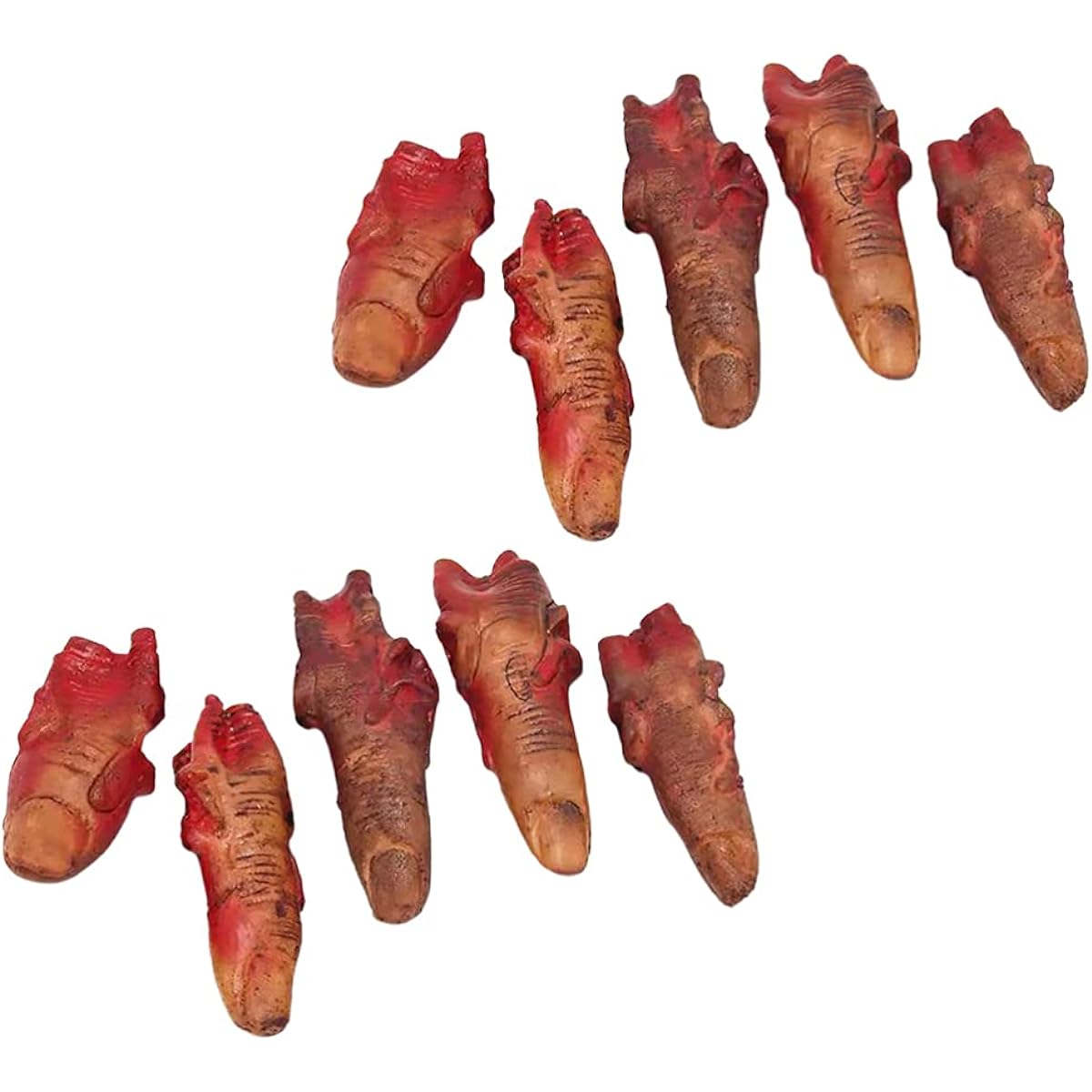 NUOBESTY Halloween Bloody Broken Finger Halloween Haunted House Play Party Trick 10 Pieces (Dark Red)