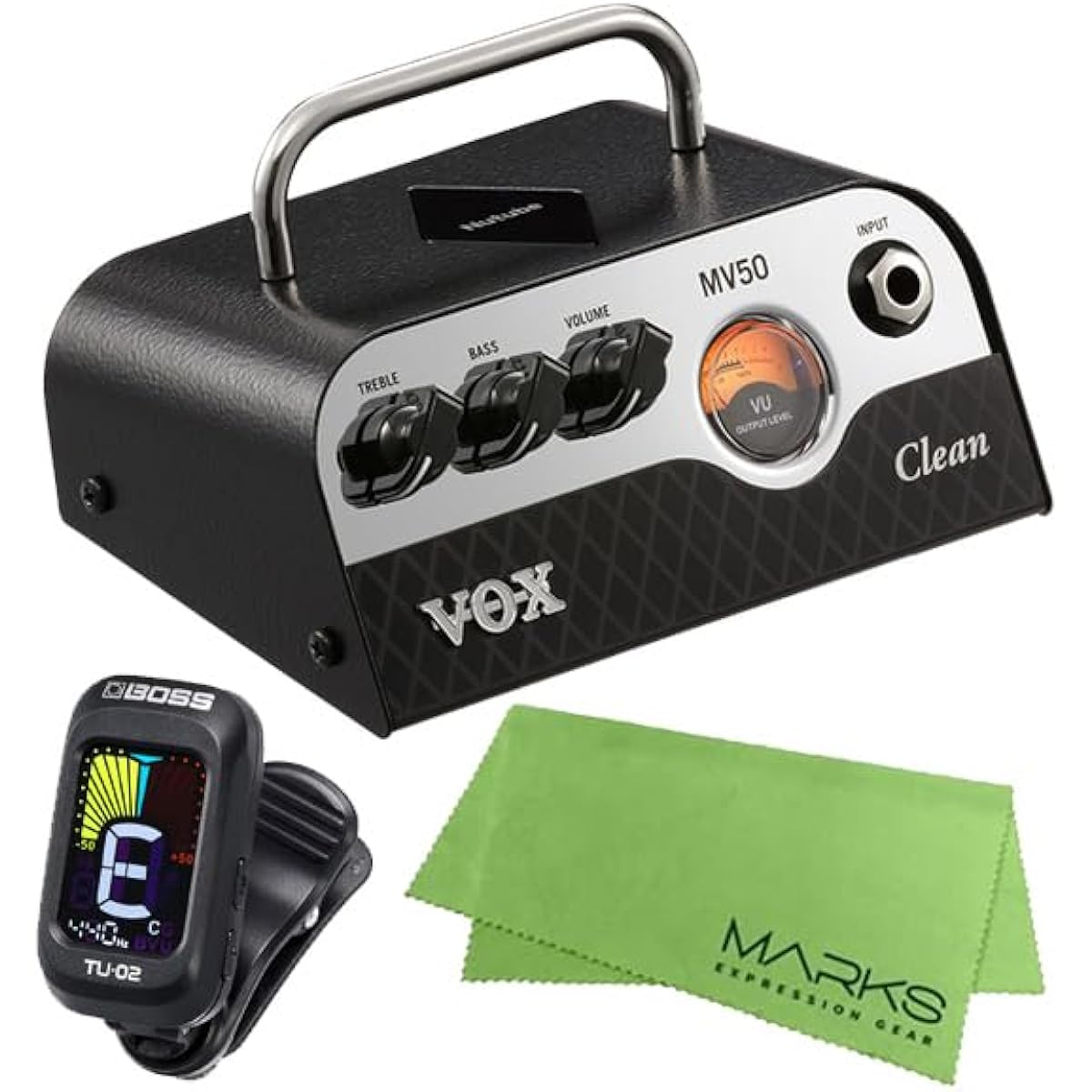 VOX MV50 Rock [MV50-CL] + BOSS Clip Tuner TU-02 Set [with Marks Cross]