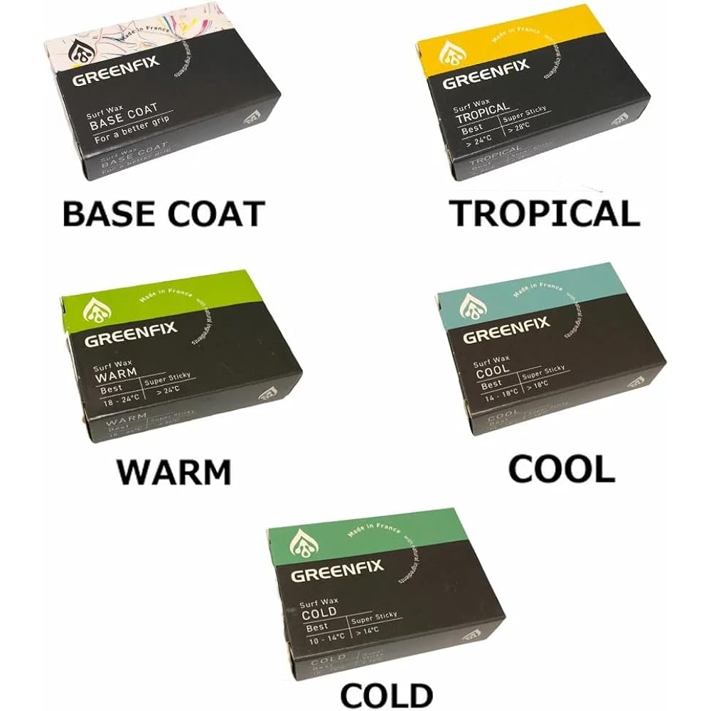 Set of 4 GreenFixWax Green Fix Wax 90g Surfing Board Wax