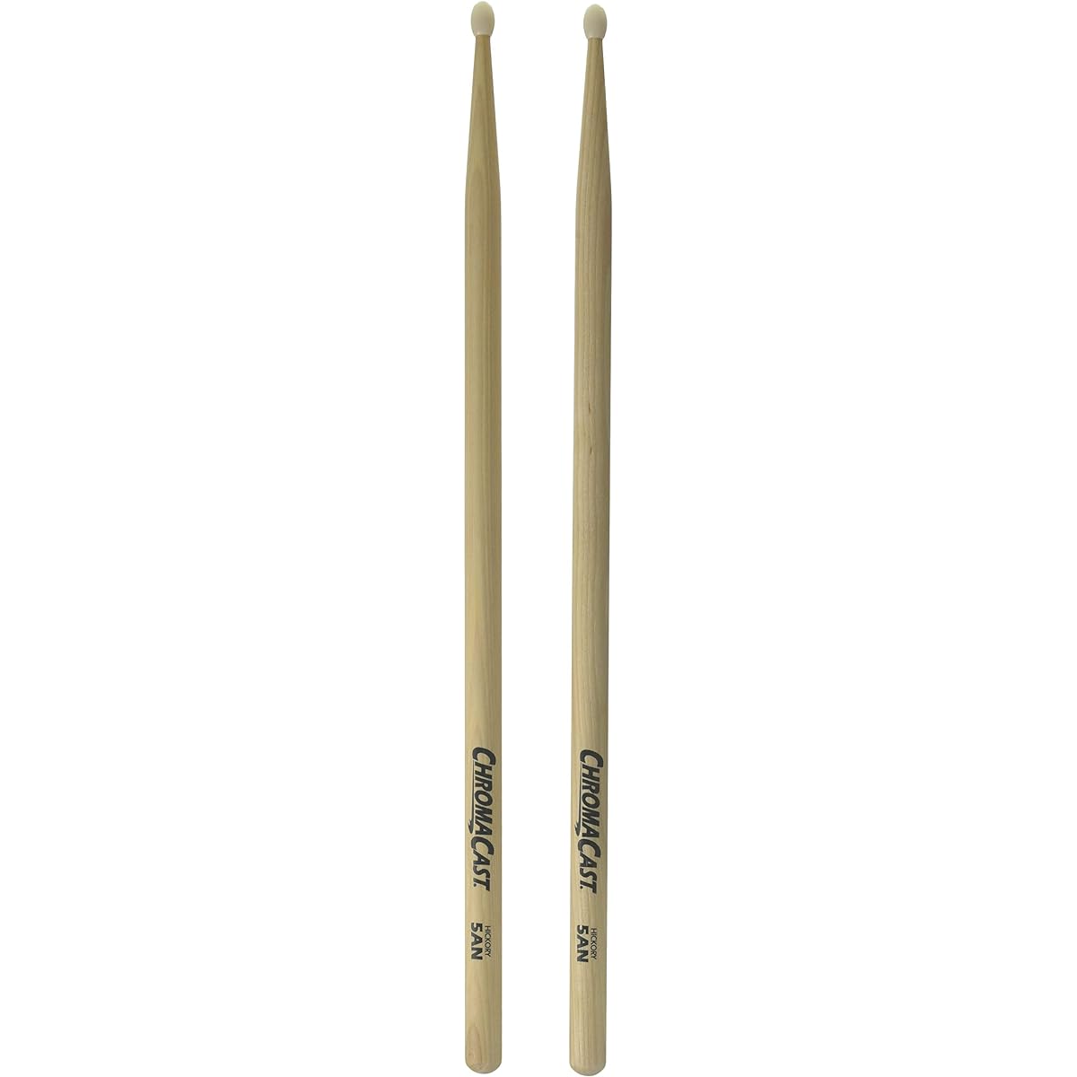 ChromaCast CC-5AN-12 5A USA Hickory Drumsticks with Nylon Tip, 12-Pair