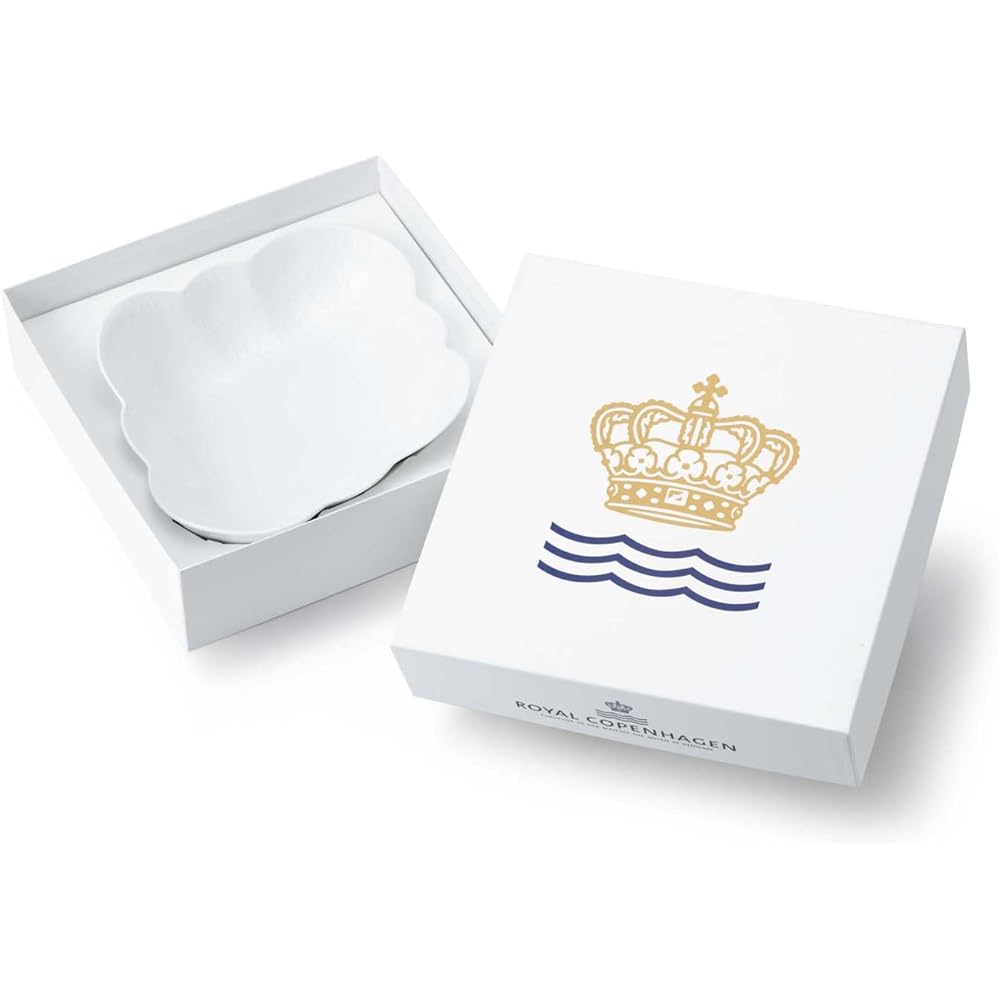 [Regular Imported Product] Royal Copenhagen White Palmette Flower Bowl 26cm Wedding Gift Present 1016963