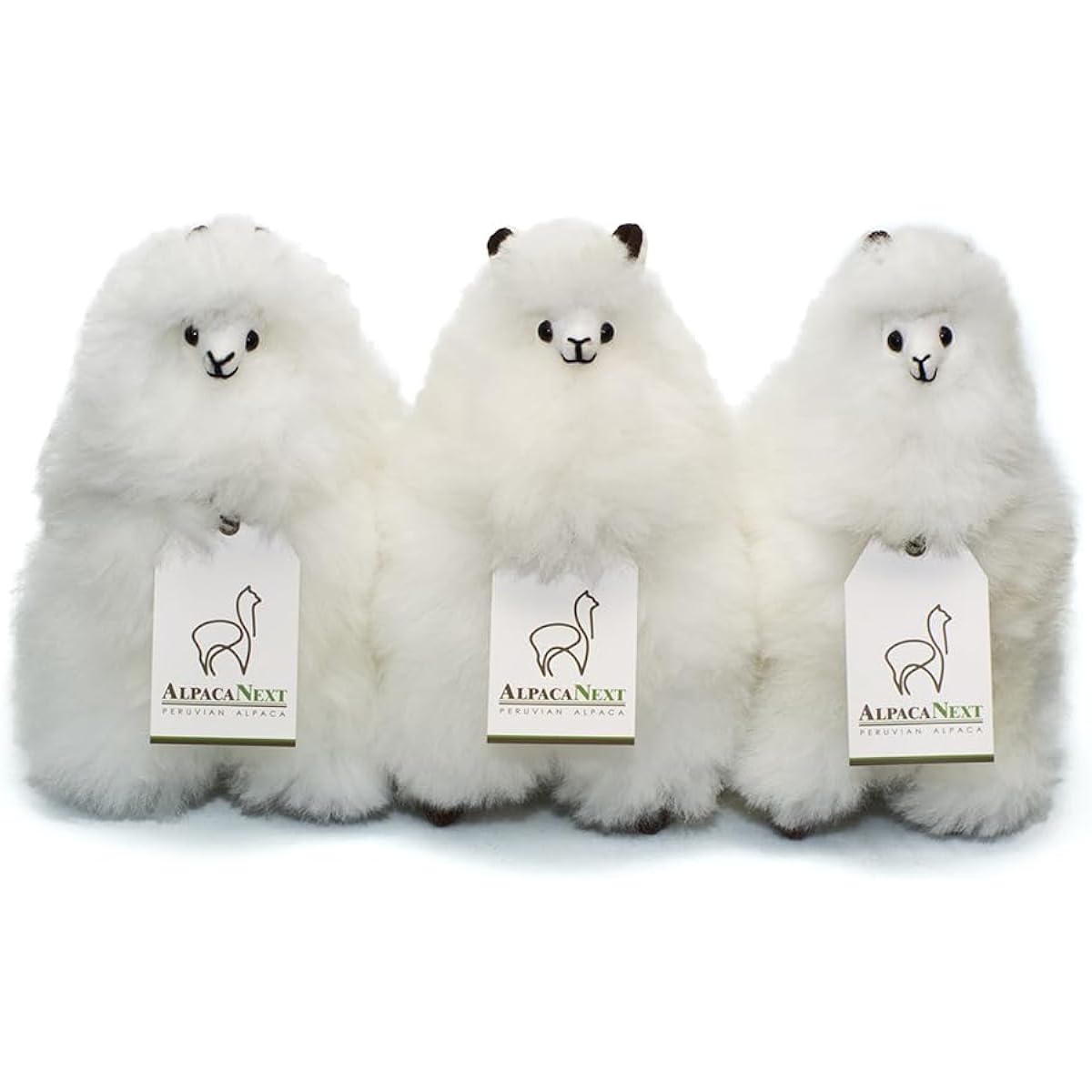 AlpacaNext - Baby Alpaca Fur Toy - Alpaca Figure - Soft and Cuddly Stuffed Animal (9-Inch, White) Eco-Friendly Alpaca Plush