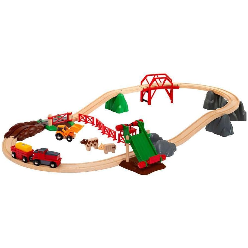 BRIO WORLD Animal Farm Set [Wooden Rail Toy] 33984