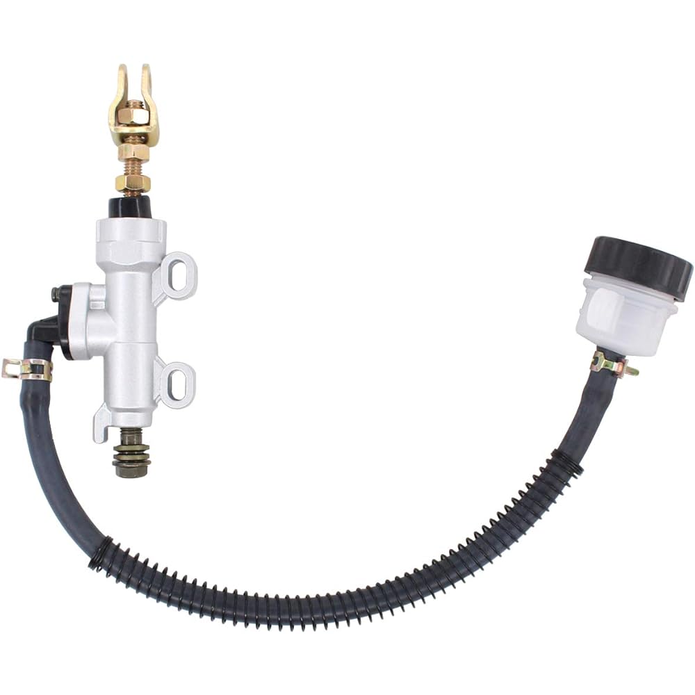 XtremeAmazing Motorcycle Rear Brake Master Cylinder with Reservoir for 50cc 70cc 90cc 110cc 125cc ATV Chinese Dirt Bike