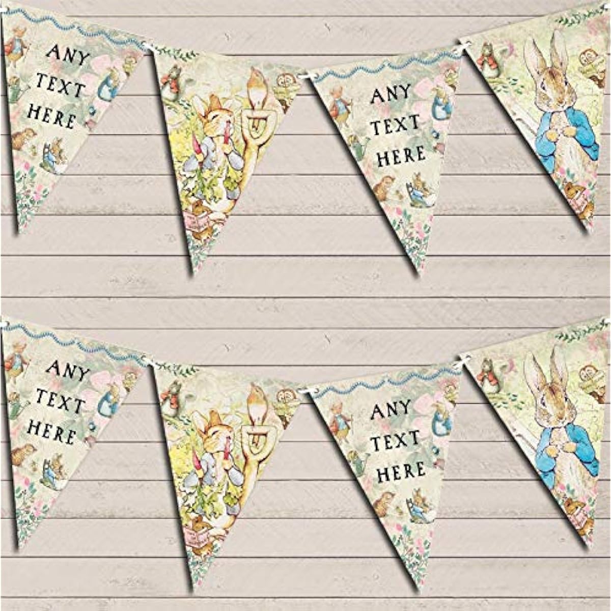 Beatrix Potter Peter Rabbit Personalized Baby Shower Bunting Garland Banner Decorations