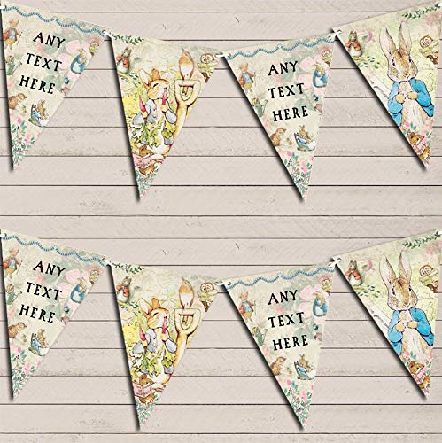 Beatrix Potter Peter Rabbit Personalized Baby Shower Bunting Garland Banner Decorations