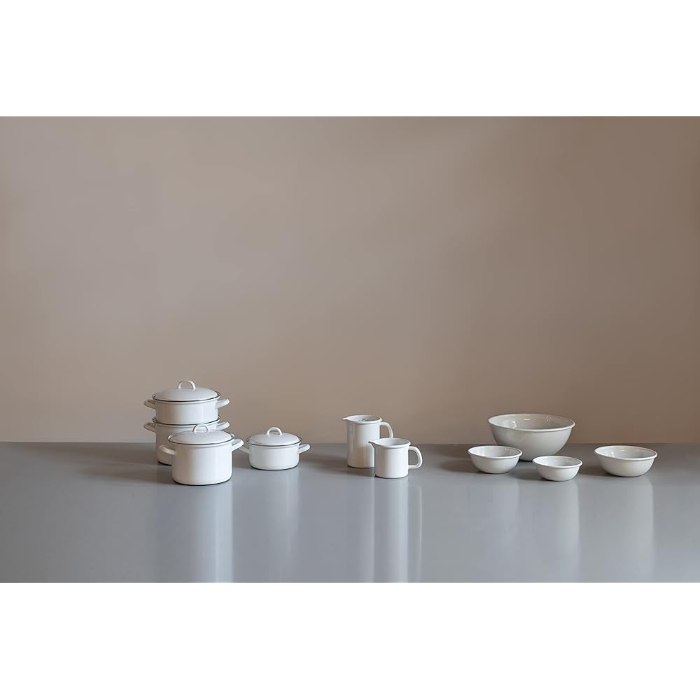 RIESS Two-handed pot white 1kg casserole m.Deckel 12cm 0.5L 0126-033