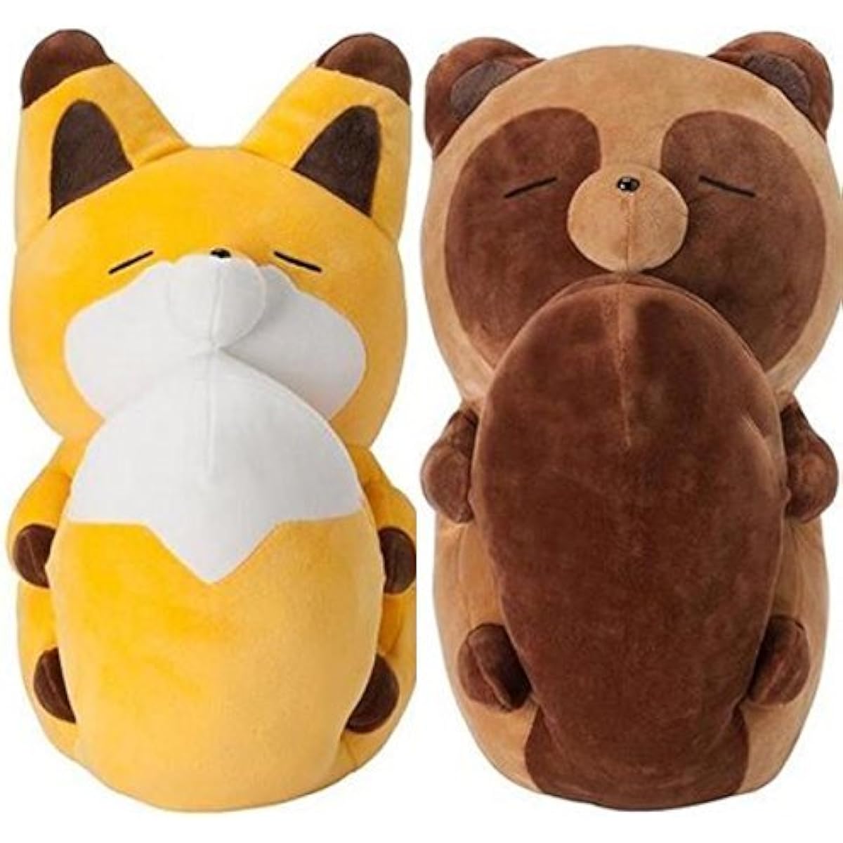 Raccoon and fox plush toys, tail-hugging fox & tail-hugging raccoon, set of 2, Loft Net Store exclusive