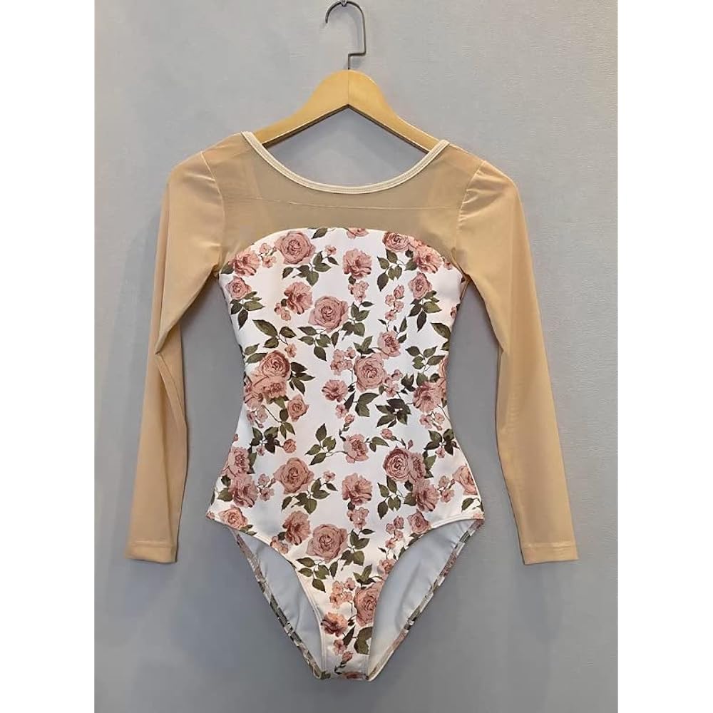 [Pro Dance] ProDance Printed Long Sleeve Floral Pattern Stylish Ballet Leotard Women's PLL017MA
