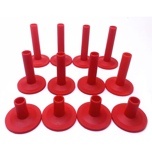 Jiayouy Plastic Long/Medium/Short Flange Cymbal Sleeves for 8mm Percussion Drum Kit Parts 12 Pack (Red)