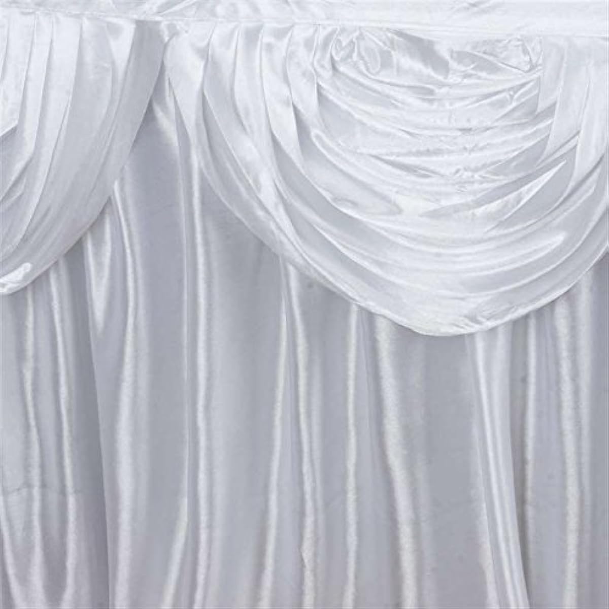 BalsaCircle White Satin Draped Banquet Table Skirt - 3 sizes 21 feet SKT_06_WHT_21@001 999999